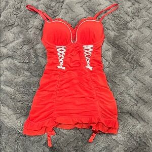 La SENZA Red Lace-Up Lingerie